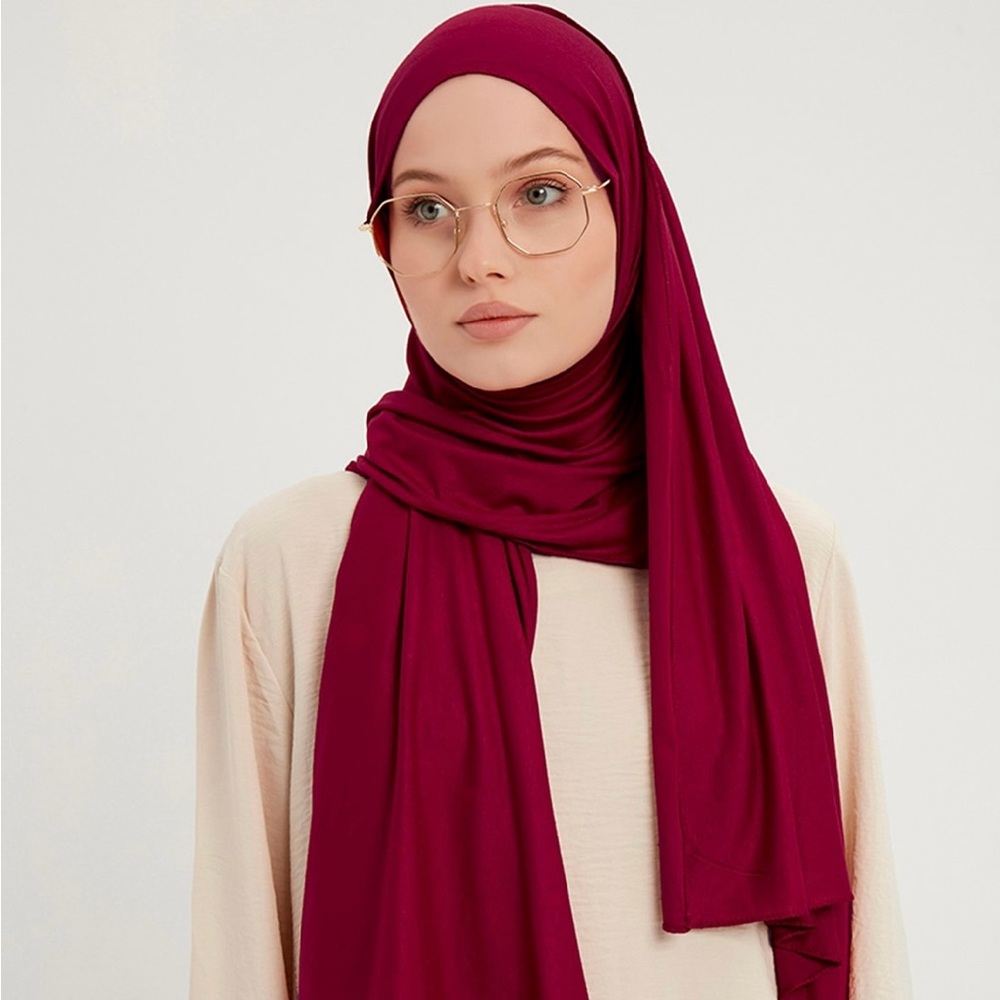Super soft and stretchy jersey hijabs shawl Red hijab